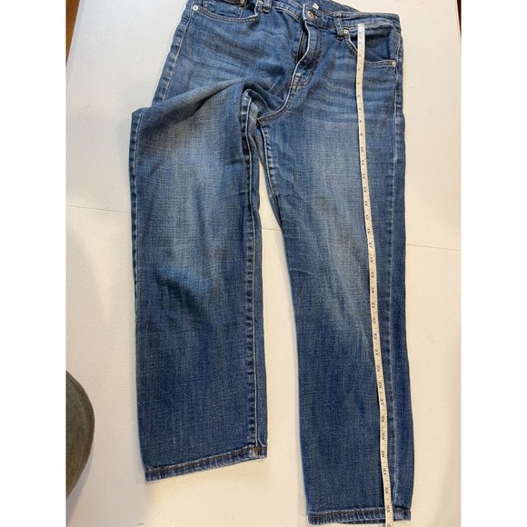Womens Jeans High Waist Straight Leg Stretch High Rise Cotton Blue Size 10/30 - Picture 6 of 11